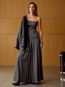 MOTF PREMIUM TOP TUBO CON CREMALLERA ELEGANTE PARA MUJER - Gris - Ver 6