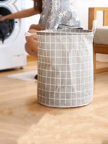 1个可折叠便携帆布洗衣篮，也适用于存放衣物和儿童玩具，家用洗衣篮，大容量洗衣袋/洗衣用品，带提手