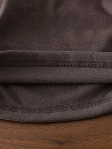 SHEIN 女婴时尚连帽长袖卫衣和喇叭裤套装 - 棕色 - 查看 5