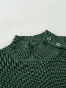Manfinity CityGents Men's Casual Solid Color Long Sleeve Sweater, Autumn/Winter - Dark Green - View 6