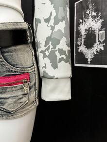 EgrlEra 女士迷彩印花短款修身运动衫 - 彩色 - 查看 6