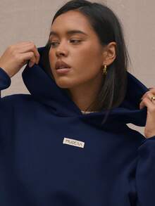 MUSERA 超大Logo连帽卫衣。机场休闲毕业季、返校季、毕业典礼、教师节、女性、返校季（冬季、春季、夏季、假期） - 藍色 - 查看 7
