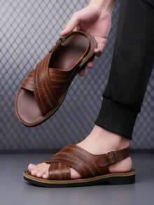 Men Sandals - Brown - View 1