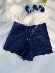 1件性感蕾丝浪漫简约女士内裤 - 藏蓝色 - 查看 6