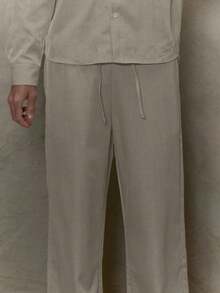 Musero Lightweight Straight Leg Elasticated Drawstring Trousers SPRING Wardrobe - Brown - View 1