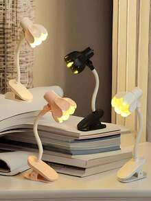 1pc Mini Angle Adjustable Bellflower Shaped Led Book Light With Clip,Desk Decorative Table Lamp,Eye Protection Book Reading Lamp At Night With Batterie,Light For Reading,Student Dormitories Use Reading Lights, Christmas Gifts For Family And Friends - warm light - View 8