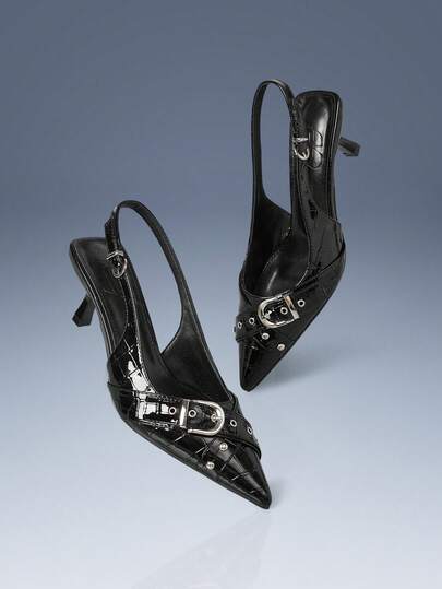 CUCCOO GRLICON Women's Y2K Punk Style High Heel Pumps, Suitable For Motorcycle, Cool Girl, Halloween, Christmas, Party Outfits