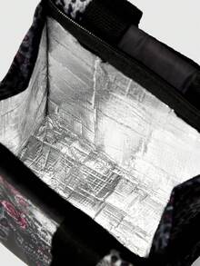 ROMWE Goth 1pc Leopard Print Fashionable Large Capacity Lunch Box Bag