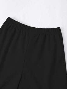 Sparklyn 2pcs/Set Girls Casual Fashion Street Style Numeric & English Letter Star Pattern V-Neck Loose Long Sleeve Top And Wide Leg Sweatpants Sports Suit, Daily Wear - Multicolor - View 8