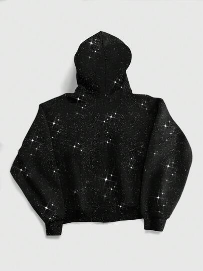 sweat-shirt à capuche casual brillant avec imprimé croix pour hommes, automne/hiver