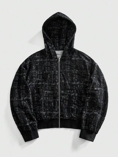 Street Life Veste à capuche ample en tissu texturé pour hommes