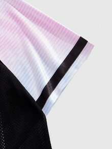 ROMWE MEN TEENAGE MUTANT NINJA TURTLES X ROMWE Men's Summer Cartoon And Slogan Graphic Ombre Colorblock Raglan Short Sleeve T-Shirt