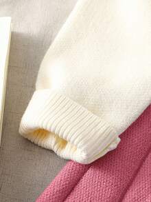 SHEIN Sparklyn مجموعة كنزة صوفية وتنورة مبطنة للبنات 2 قطعة، تشمل كارديجان بأكمام طويلة وتنورة مطوية، مريحة وقابلة للتنوع، مناسبة للارتداء اليومي والحفلات في فصلي الخريف والشتاء - وردي - مشاهدة 6