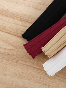 4 件套 Babygirl 休闲可爱针织弹力纯色上衣，适合秋冬季作为内衣 - 彩色 - 查看 5