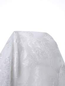 Elenzga Plus Size Women's Long Sleeve Versatile Cutout Luxurious Elegant Blouse, Suitable For Daily Commute, Minimalist And High-End - White - View 3