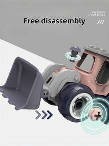 可拆卸工程车玩具 DIY 螺母组装积木套装，带滑道和挖掘功能，适合亲子互动，是圣诞节和生日送给孩子的礼物