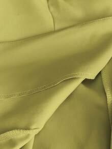DreamSkyne Plus Size Women Solid Color Long Sleeve Blazer & Pleated Midi Skirt Set - Mustard Yellow - View 9