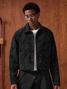 SWAVVY 男士休闲百搭麂皮绒单排扣长袖外套，秋季款 - 彩色 - 查看 2