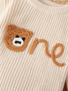 SHEIN 2pcs Baby Boys/Girls Knitted Sweater And Pants Set, Cute Embroidered Long Sleeve Pullover And Trousers, Fashionable Casual Outfit Suitable For Autumn/Winter, Daily Wear, Home, Outdoor, Travel, School Baby Boy Knitted Set Fall Baby Outfit Baby Bear Outfit Knit Two Piece Toddler Neutral Baby Clothes Unisex Baby Boy Bear Outfit Baby Boy Sweater Set - Multicolor - View 3