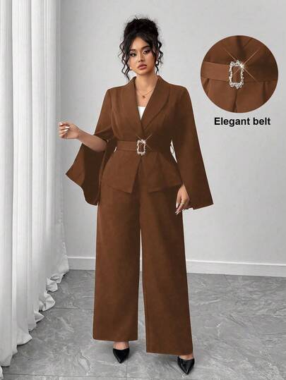 Elenzga Never Out Of Style: Gothic Prep With A Wednesday Twist. Embrace Your Inner Shadow Dark Feminine Fashion. Plus Size Women's Elegant Party, Commute, Date 2 Pieces Suit Set, Suitable For Back To School, Graduation, Holidays, Valentine's Day, Music Festivals, Mother's Day, Halloween, Thanksgiving, Easter, National Day, Dances, Date Parties, Wedding Season, Outdoor Trips