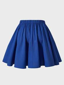 SHEIN 2件套少女粉色蝴蝶结字母V领黑色宽松T恤和粉色V字褶裙套装，甜美可爱 - 彩色 - 查看 7