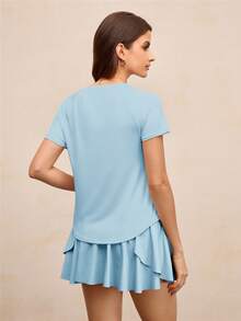 Activina Women Raglan Sleeve Round Neck Casual Fitness Sports T-Shirt Gym Shirts - Baby Blue - View 2