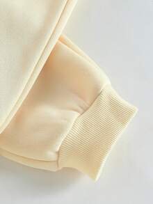 Elladie kids 少女粉色运动休闲两件套运动服套装，春秋季 - 杏色 - 查看 5