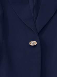 Franclia Women's Khaki Slim Fit Tailored Blazer, High-End Commuter Urban Suit, Autumn/Winter - Royal Blue - View 3