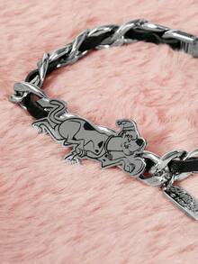 SCOOBY-DOO X SHEIN Unisex Cartoon Puppy Escape Bracelet Christmas Gift - Silver - View 3