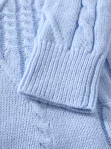 Manfinity Homme Men's Casual Solid Color Turtleneck Sweater, Versatile For Autumn/Winter Baby Blue Men Ireland, Long Sleeve Top - Baby Blue - View 5