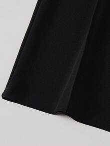 Sweetra Women's Casual High-Waisted Wide-Leg Solid Color Pants Fall Cloth For Women - Black - View 6