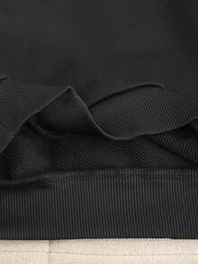 SHEIN 1pc Young BoyKnit Sweatshirt, Cute Dinosaur Embroidery 2 In 1 Classic Casual Pullover For Autumn/Winter - Black and White - View 8