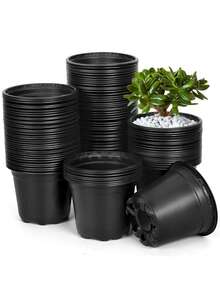 Plastic Flower Pot, Resin Round Garden Planter, Suitable For Seedlings And Flowers, Durable Lawn And Gardening Tool, Practical Spring Essentials