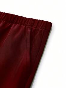 TaskEZ Scrubs Set: V-Neck Short Sleeve Top & Pants Scrub Uniform For Healthcare Workers - Burgundy - View 7