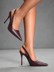 CUCCOO SZL Women's Fashionable Elegant Pointed Toe Backless High Heel Pumps