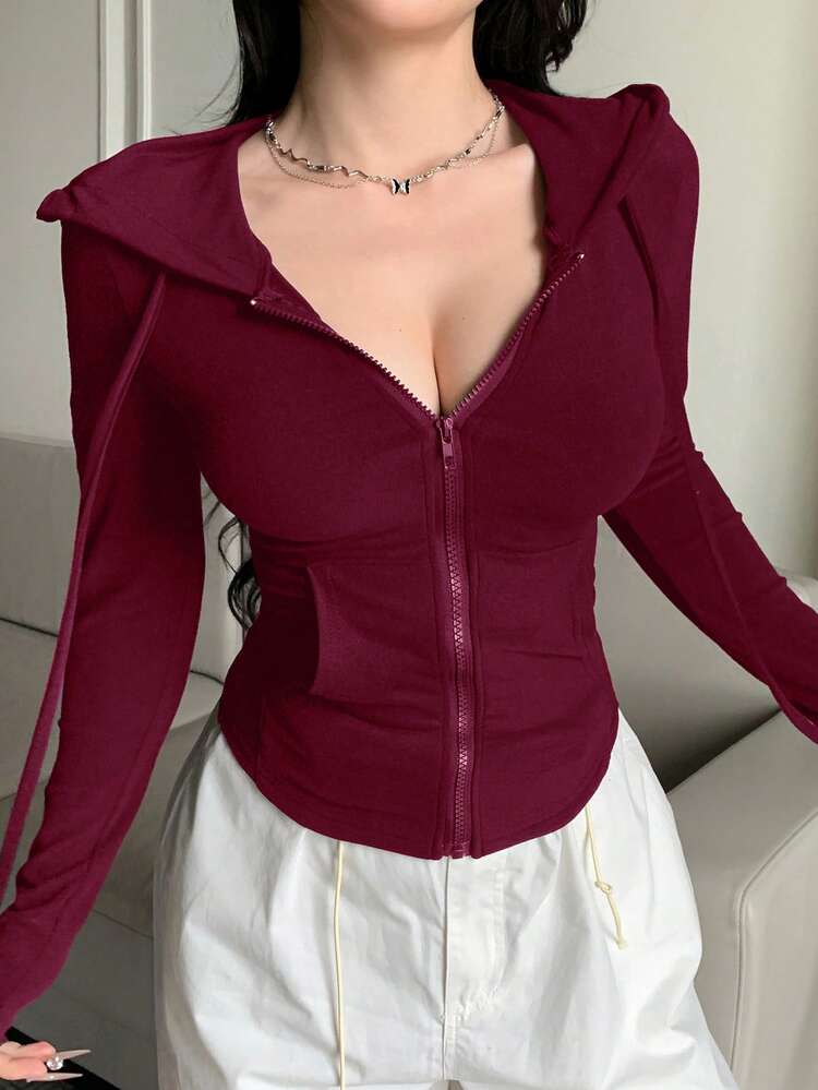 Valentine's Day Zip-Up Hoodie Sweatshirt, Slim Fit Women Sports Tee,Back To School Clothes Long Sleeve Women Tops