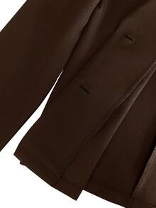 Franclia Women's Black Long Sleeve Fitted Sexy Blazer Jacket, Winter - Coffee Brown - View 6