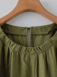 Rusticease Ensemble 2 pièces grande taille pour femmes, chemise verte et jupe à imprimé floral. Tenue décontractée pour les vacances en automne/hiver - Vert - Voir 8