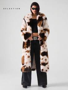 LYSMO SELECTION 2025 Toamnă minimalistă pentru femei/Paltoane lungi și pufoase din blană artificială pentru femei SELECTION/Modă pentru iarnă/Costume de Halloween pentru femei/Îmbrăcăminte de Crăciun pentru femei/Coșmar înainte de Crăciun/Petrecere/Haine de iarnă/Topuri maro/Paltoane termice din blană artificială cu guler înalt/Paltoane cu imprimeu leopard/Paltoane cu imprimeu ghepard - Multicolor - Vizualizare 6