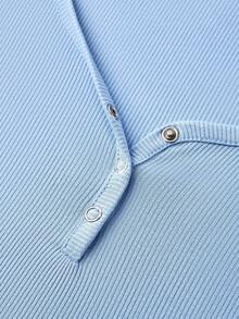 LUVLETTE Autumn And Winter Women Plus Purple Soft Cotton Basic Long T-Shirt & Patterned Pants Loungewear Pajama Set For Women Pants With Pockets Lingerie As Outerwear Lounge Sets Fall Pajamas - Blue - View 5