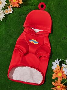 Teletubbies X SHEIN 1 件可爱卡通印花宠物连帽运动衫，Tinky Winky、Dipsy、Laa-Laa、Po、角色扮演猫咪服装、狗狗服装，尺码 XXS-XXXXL、特小号、特大号 - 彩色 - 查看 2