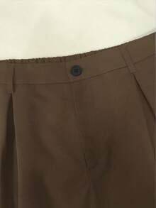 SHEIN LUNE Plus Size Pleated Detail Versatile Office Pants Fall Cloth For Women