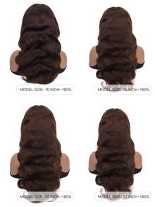 ALL READY WIG Chocolate Brown Body Wave Glueless Wig Human Hair Pre Plucked Pre Cut Glueless Lace Front Wig Ready To Wear 6x5 Body Wave 180% Density #4 Closure Wig Bleached Knots For Women - S4 - View 8