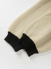 Franclia 新款秋冬法式个性高端简约设计女式开衫毛衣 - 杏色 - 查看 4