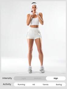 GLOWMODE Ziptight 文胸 Make An Impact 速干泡沫杯网眼拉链前部运动文胸高强度跑步慢跑健身健身房训练运动 - 白色 - 查看 11