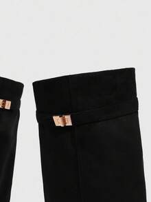 CUCCOO SZL CUCCCOO Women's Fashion Pointed Toe Leather High Heel Boots For Christmas