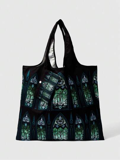 Goth 1 pezzo, borsa a tracolla pieghevole con griglie per finestre, adatta per le donne