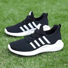 Zapatillas de malla para hombre, zapatillas de running informales para hombre, elegantes zapatillas de tenis negras, regalos navideños para hombre - Negro - Ver 5