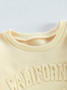 Elladie kids 少女粉色运动休闲两件套运动服套装，春秋季 - 杏色 - 查看 6