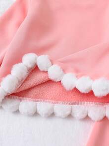 SHEIN Baby Girls' Casual Cute Rabbit Embroidery Fuzzy Hem Round Neck Long Sleeve Knit Top And Flare Leg Pants Set, Autumn/Winter - Pink - View 10